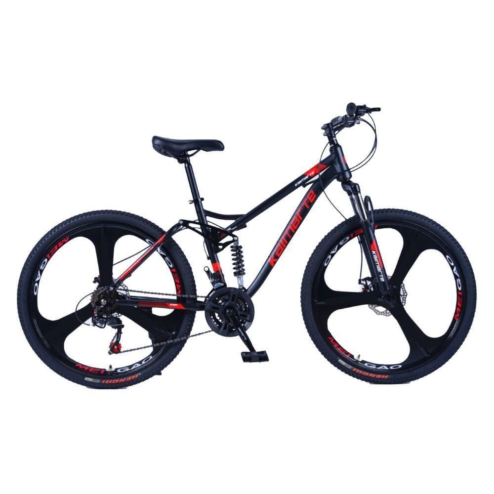 Bicicleta Aro 26 Bike Roda Magnésio Wct Fitness 21 Marchas Aço Carbono Preta Vermelha