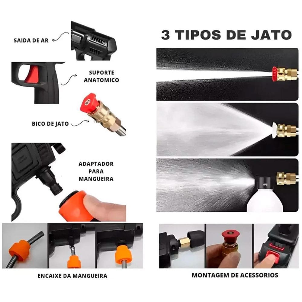Lavadora Alta Pressão Potente Com Maleta Completa
