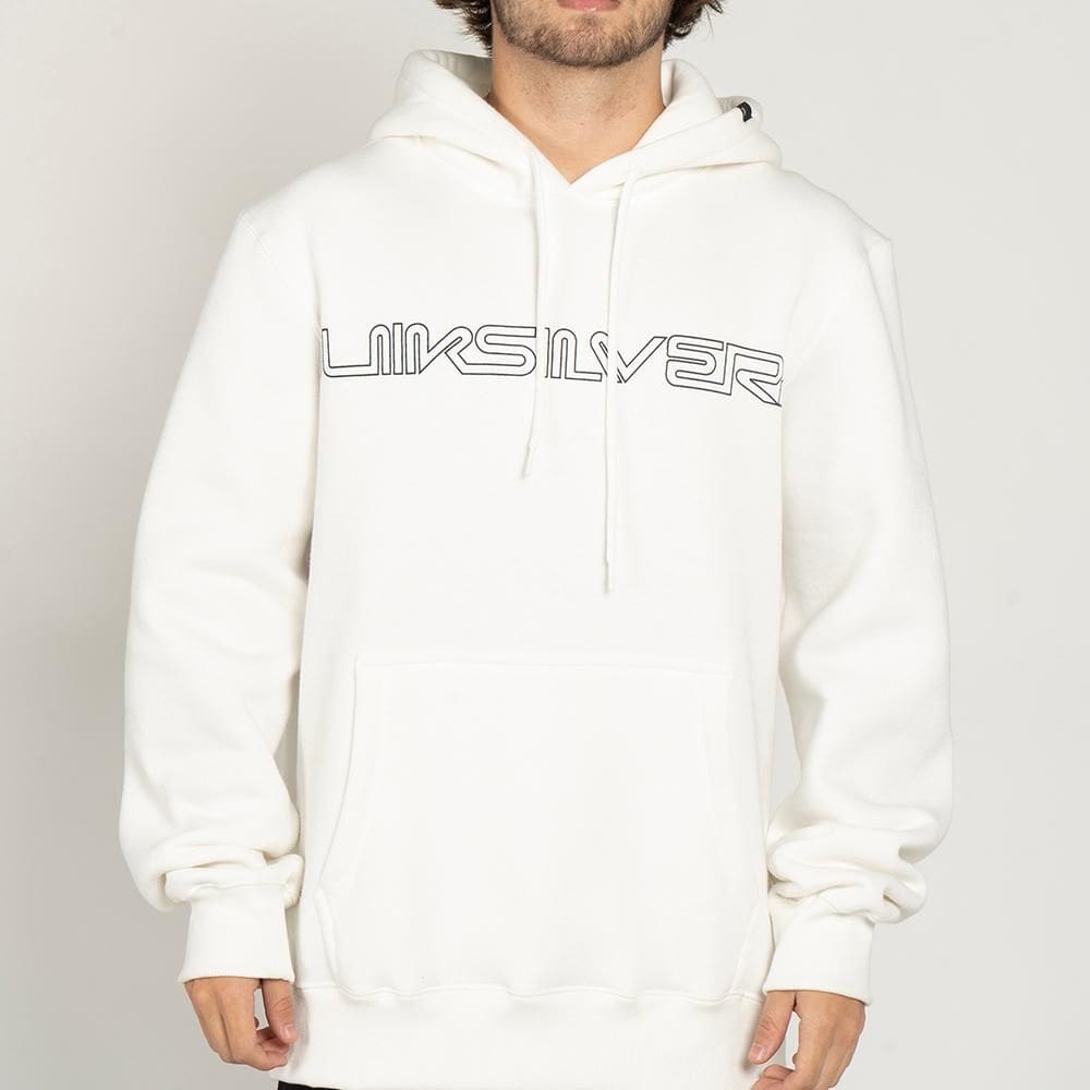 Moletom Quiksilver Canguru Word Block WT25 Masculino Branco