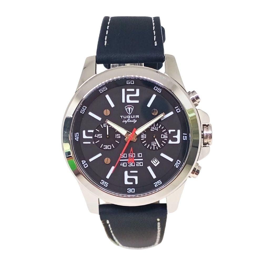 Relógio Cronógrafo Masculino de Aço Tuguir Analógico Infinity TGI37037 Preto