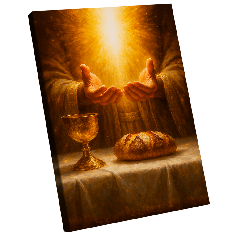 Quadro Decorativo Jesus Tomou o pão, Abençoou-o