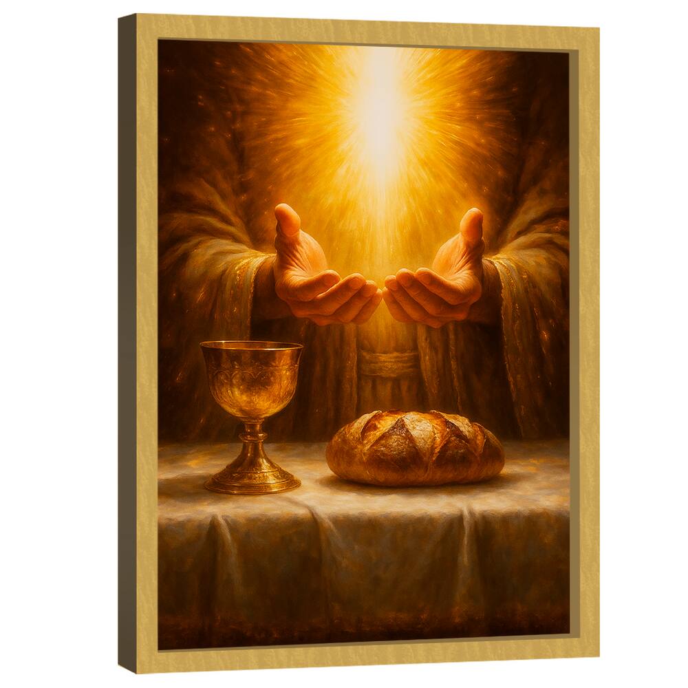Quadro Decorativo Jesus Tomou o pão, Abençoou-o