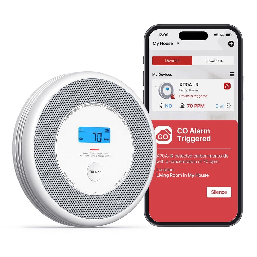 Detector inteligente de fumaça e monóxido de carbono X-Sense XP0a-IR