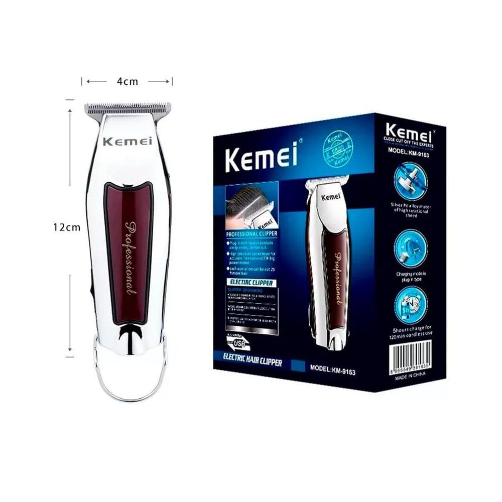 Kemei Recarregável Leve Ideal Para Barbearia