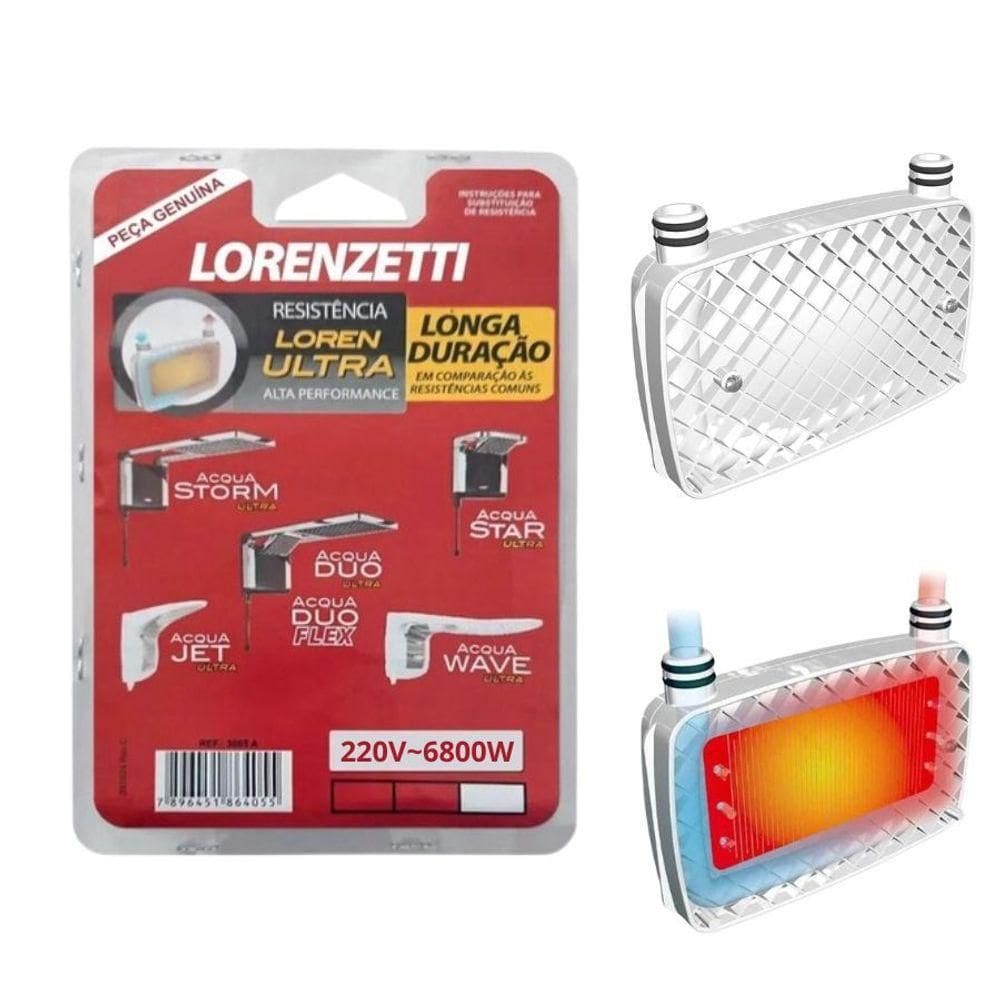 Resistência Lorenzetti 3065-a Ducha Acqua Storm / Acqua Star 220v~6800w