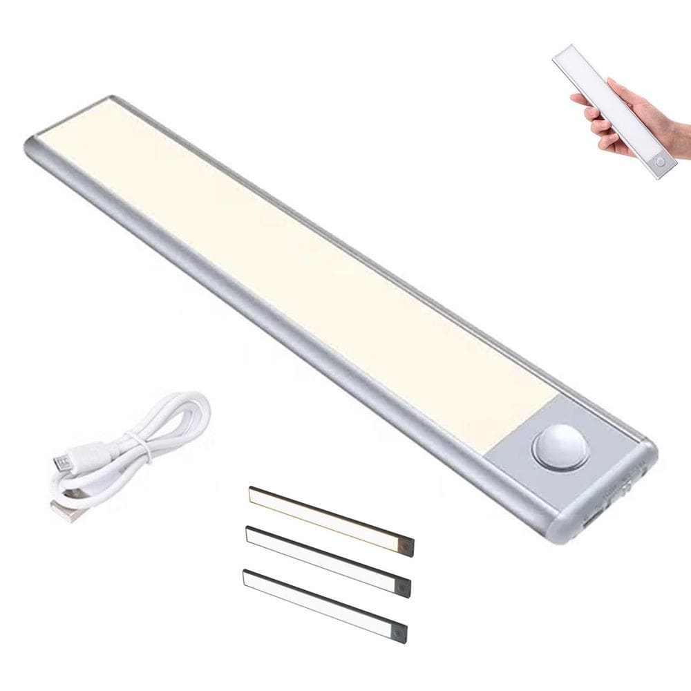 Luminaria LED 3 Tons Sensor Presença Movimento 3 Modos USB Bateria Recarregavel Armario Sala Quarto Cozinha Iluminaçao