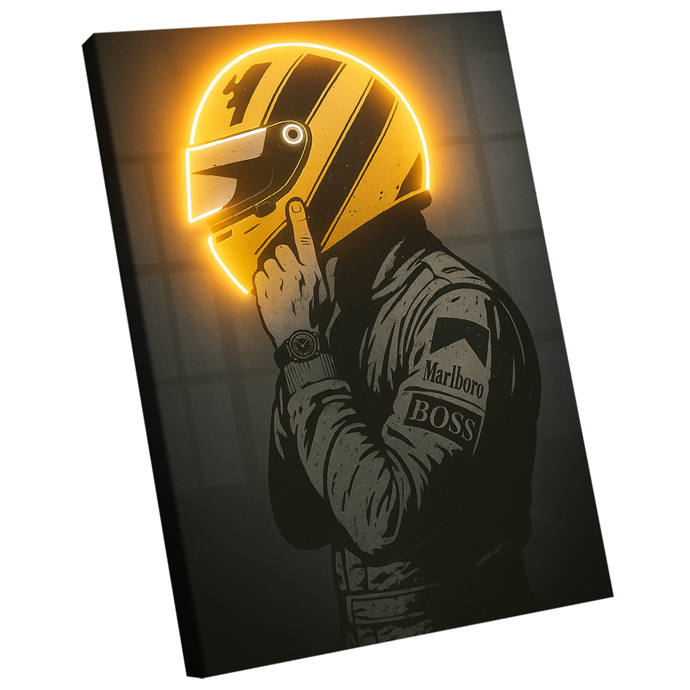 Quadro Decorativo Piloto Neon Amarelo
