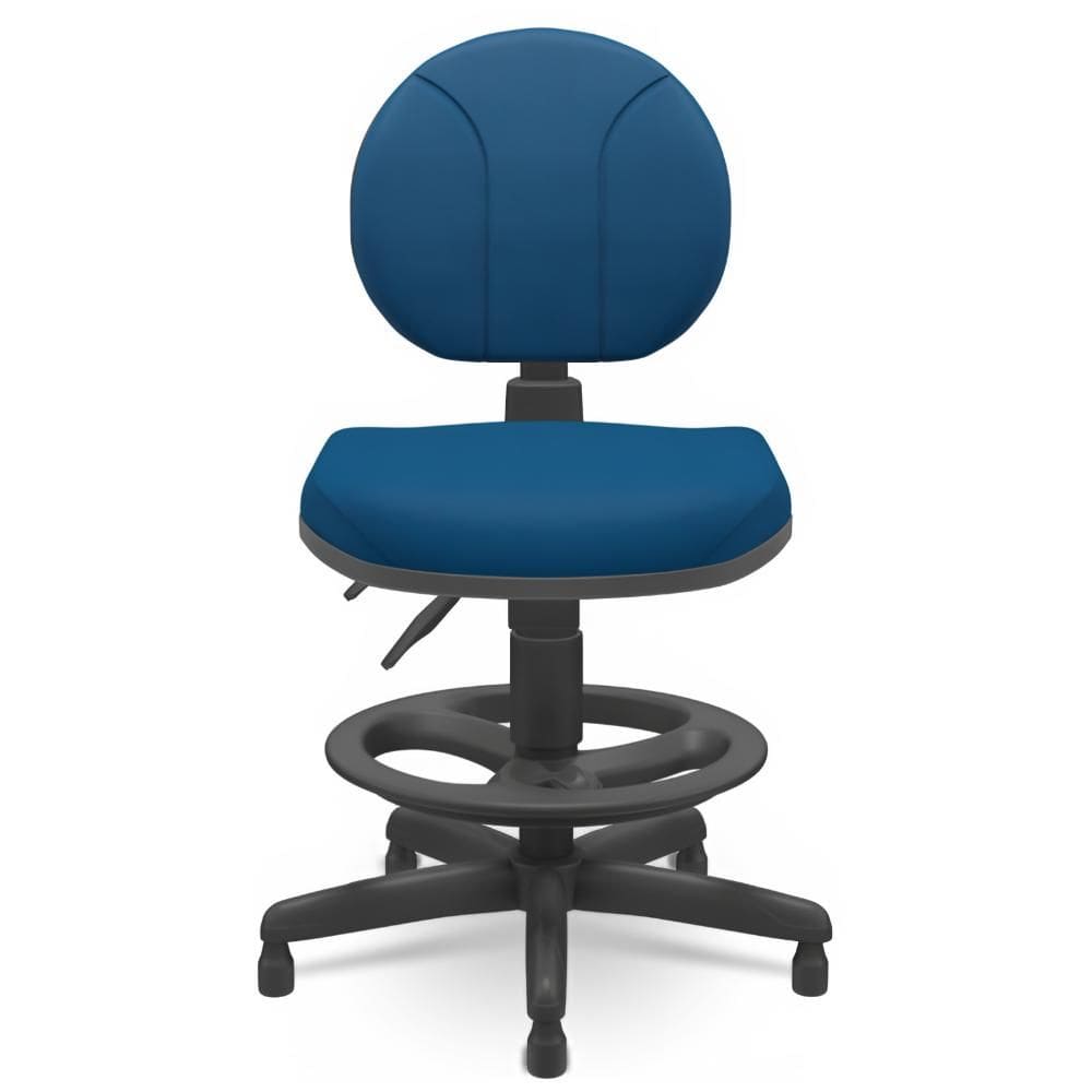 Cadeira Caixa Executiva Backsystem Sem Braço Tecido Azul - Plaxmetal