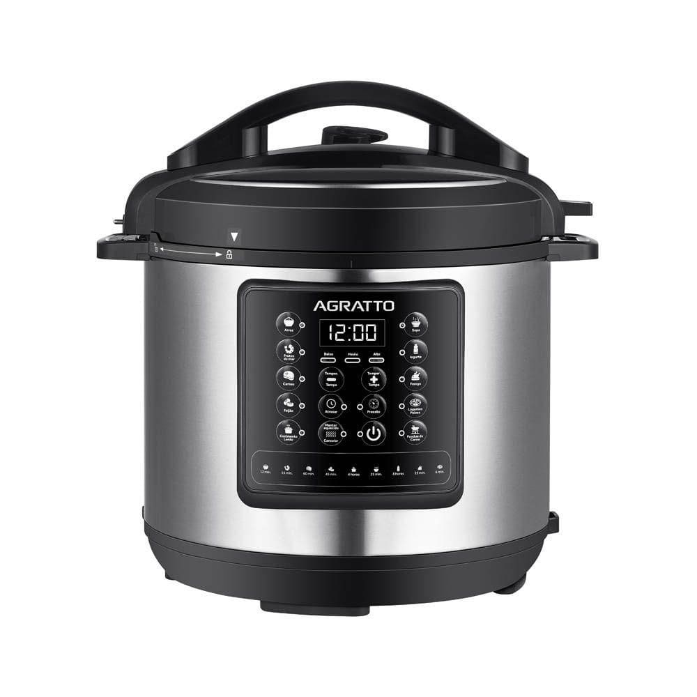 Panela de Pressão Multifunções Digital 6 Litros Agratto Inox Appd01L-02 220v