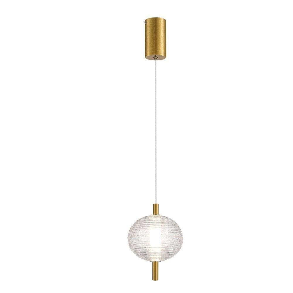 Pendente 20cm X 15cm Casulo Bella Iluminação Transparente/Dourado