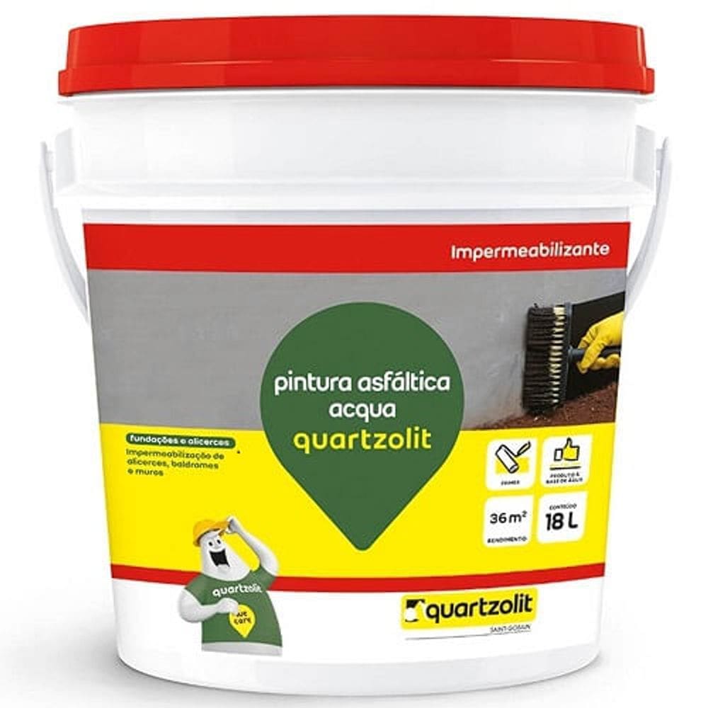 Impermeabilizante Quartzolit 18LTS Pintura Asfáltica Acqua