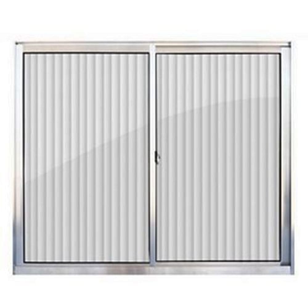 Janela Aluminio Correr Natural Vidro Canelado 1,20X1,00M 2FLS