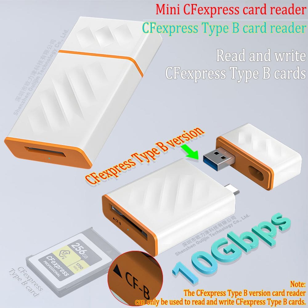 Leitor de cartões CFexpress Uogic Mini USB 3.2 10Gbps Tipo B