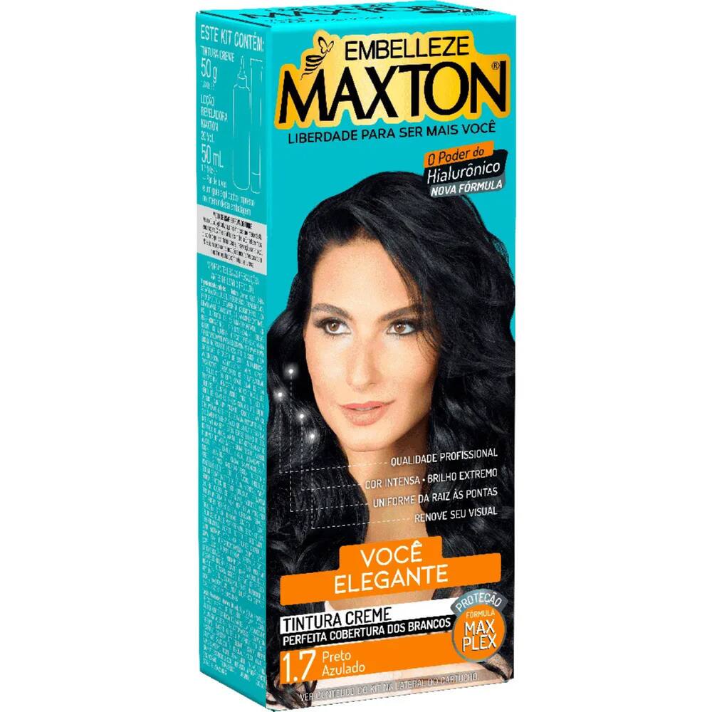 Coloração Maxton Preto Azulado 1.7 Embelleze 50g