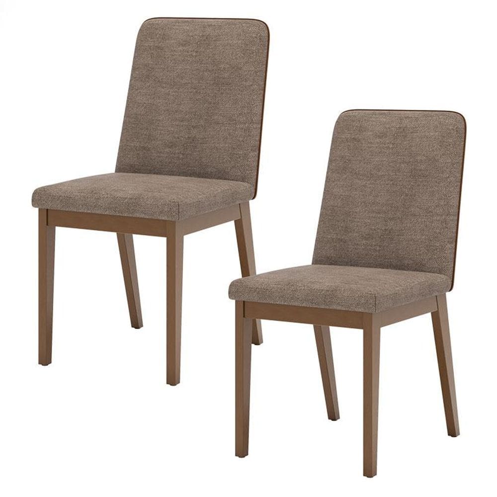 Cadeira para Mesa de Jantar Pietra Kit 02 Peças Corano Caramelo Cacao – Henn
