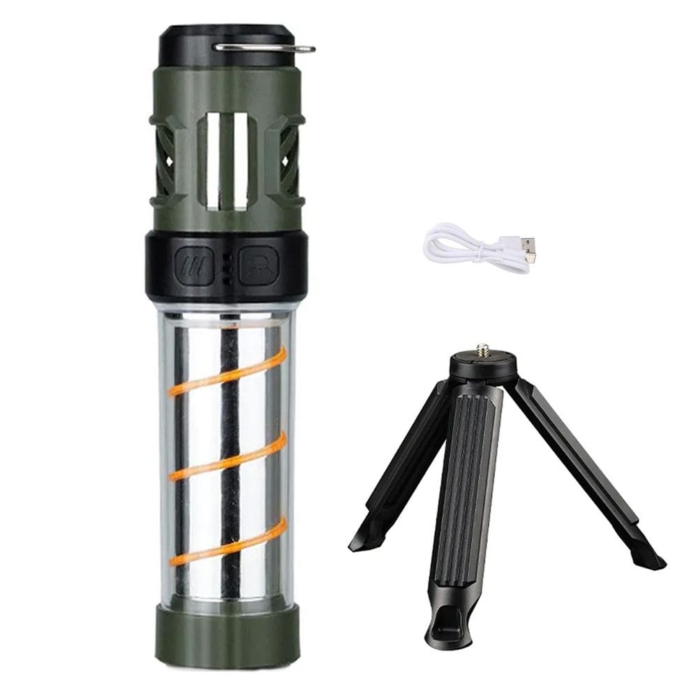 Lampada Repelente Lanterna LED Afasta Inseto Mosquito USB Bateria Recarregavel Tripe Pesca Acampamento Segurança