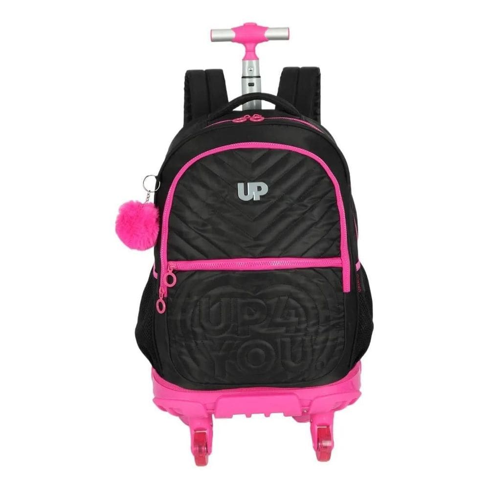 Mochila De Rodinhas E Costas Giro 360 Preta Up4you