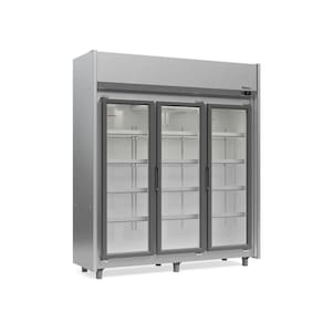 Refrigerador Expositor Vertical 1200 Litros Inox 220V Gelopar GEAS-3P TI