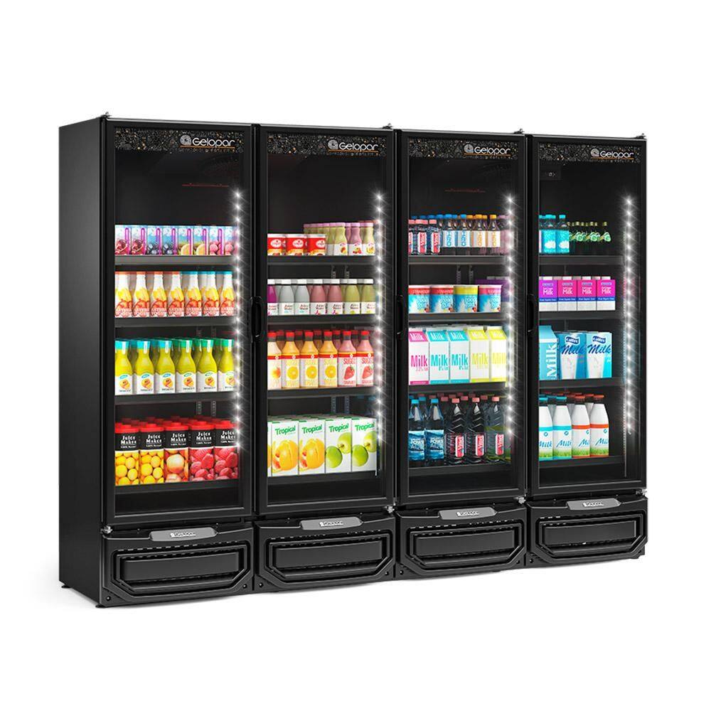 Refrigerador Expositor Vertical 1950 Litros Preto 220V Gelopar GCVR-1950 LB