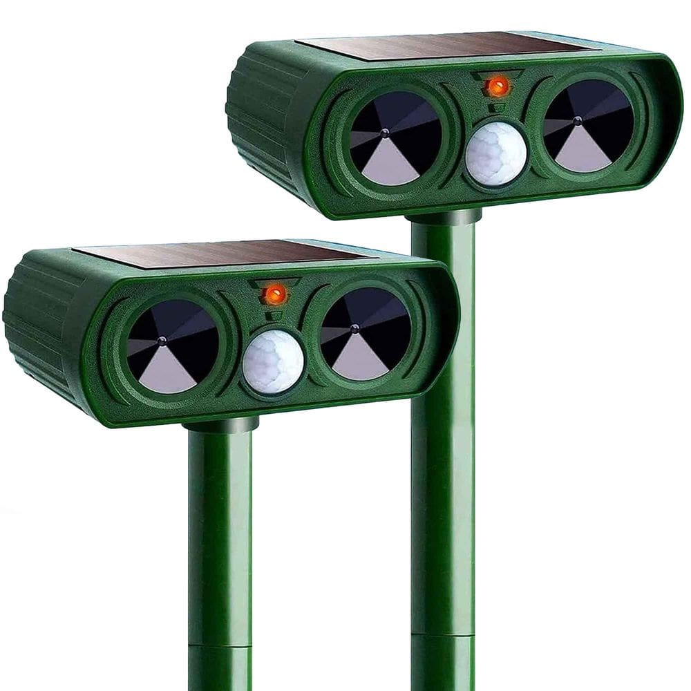 Repelente Solar Ultrassônico Kit 2 Uni Jardim Espanta Previne Roedores Passaros Pragas Gambas Pombos