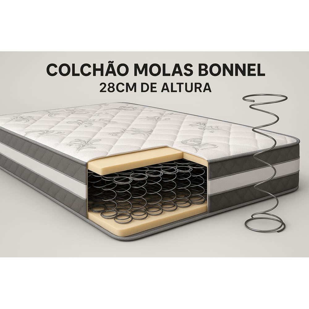 Colchão Mola Bonnel Casal 138x188x28