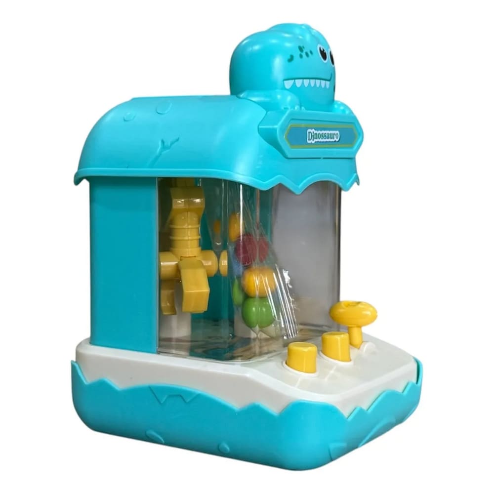 Jogo Pega Prêmio Mini Maquina Dinossauro Azul- Polibrinq