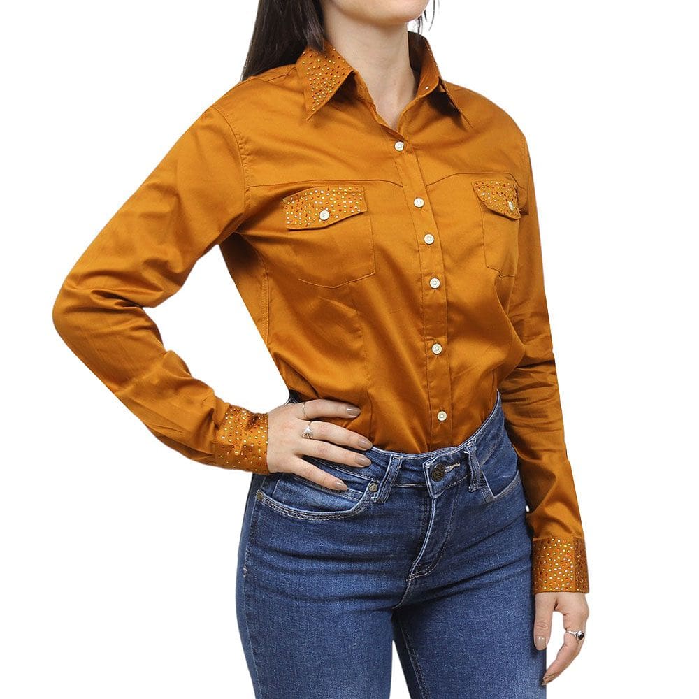 Camisete Feminino Laranja com Strass Dock`s 38229