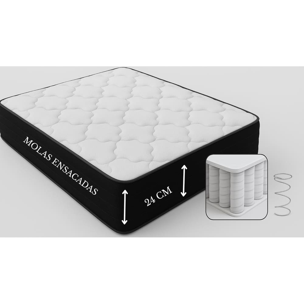 Colchão Casal  Mola Ensacada 188x138x24