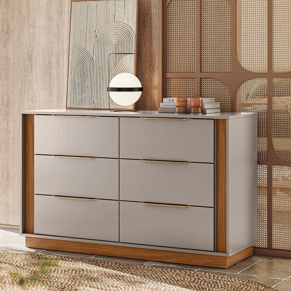 Cômoda com 6 Gavetas Giardino Nogueira Touch Nude Prime TX Demóbile