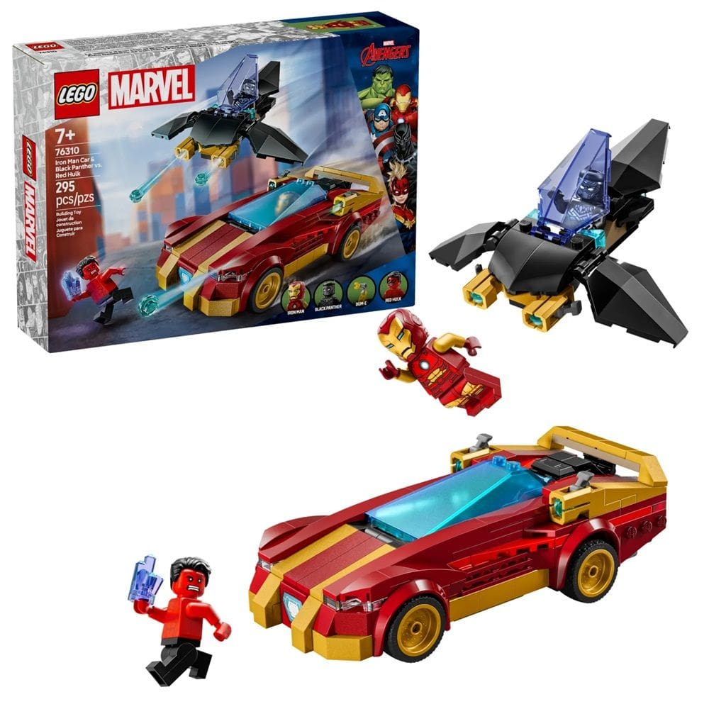 Lego Marvel Carro do Homem de Ferro e Pantera Negra vs Hulk Vermelho - 76310