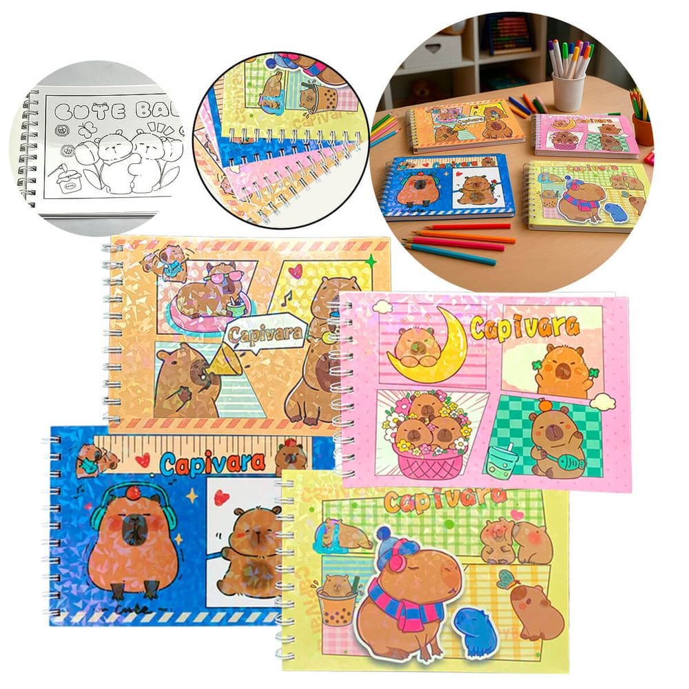 Livro De Colorir Para Canetinhas Desenho Pintar Capivara