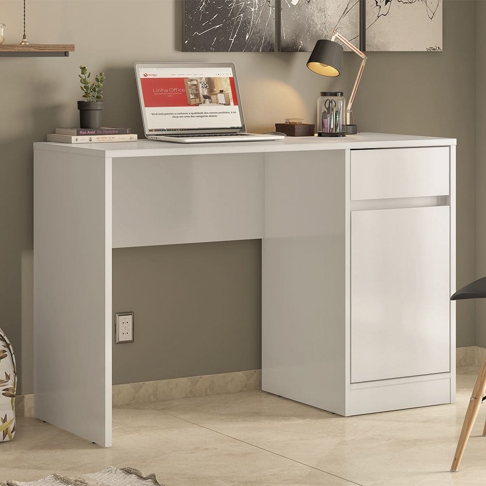 Escrivaninha Office Morada Branco Demóbile