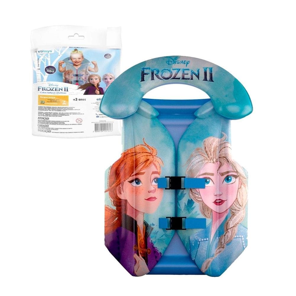 Colete Inflável 43cm com Cinto Frozen Disney - Tudo em Caixa