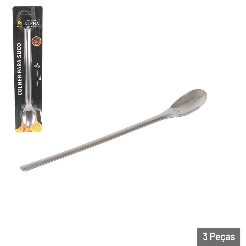 Colher Misturadora Inox 20cm Bailarina Prata - Tudo em Caixa