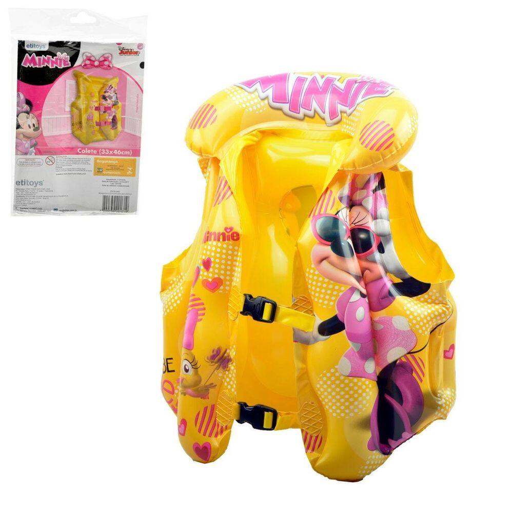 Colete Inflável 46cm com Cinto Minnie Disney - Tudo em Caixa