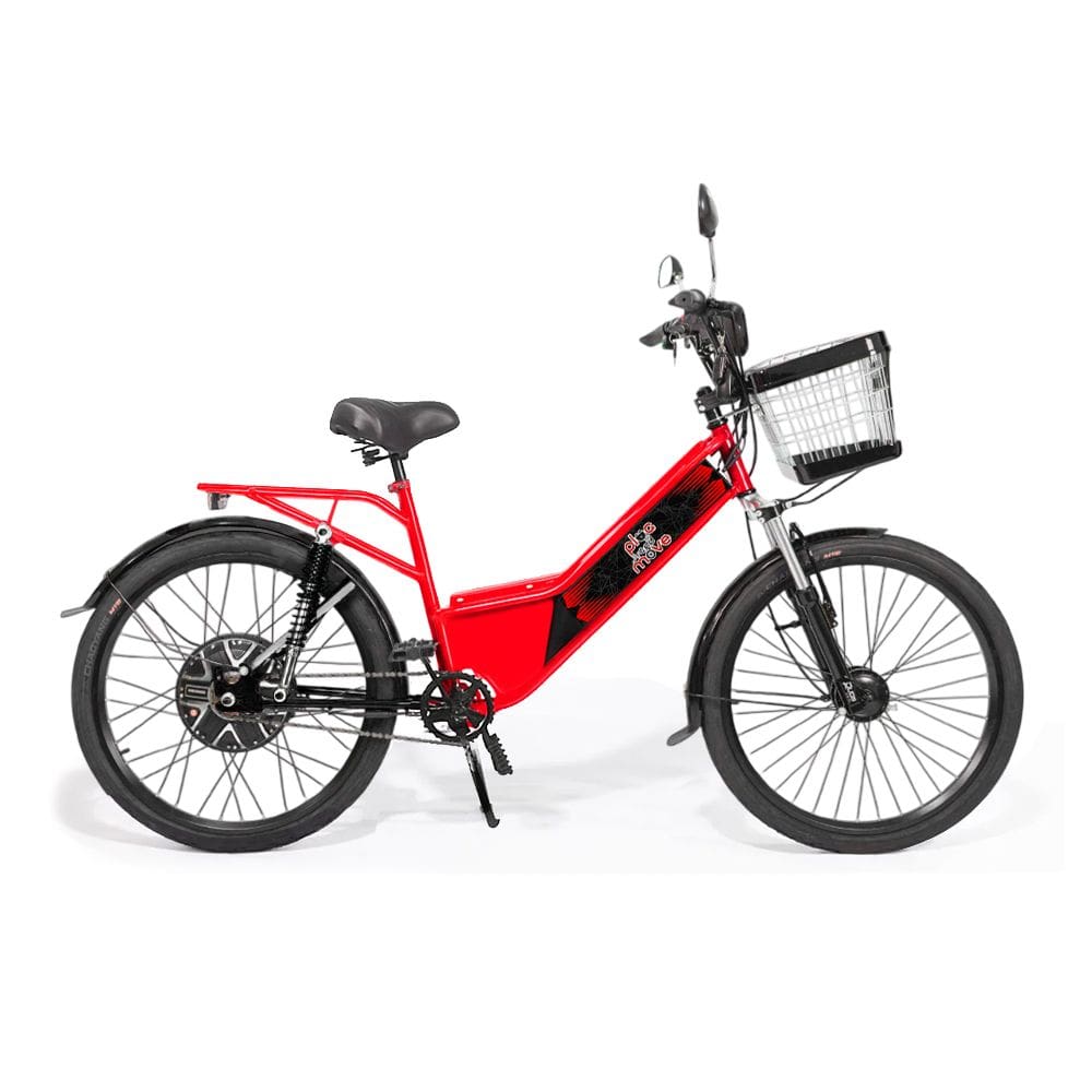 Bicicleta Elétrica - New Street Plus 800w Lithium - Vermelha - Plug and Move