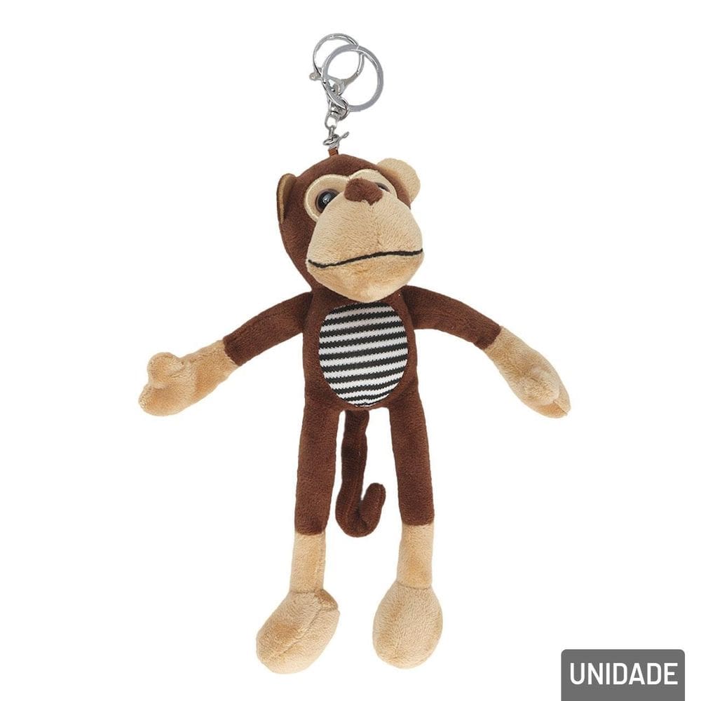Chaveiro de Pelúcia 24cm Macaco Pernas Longas - Tudo em Caixa