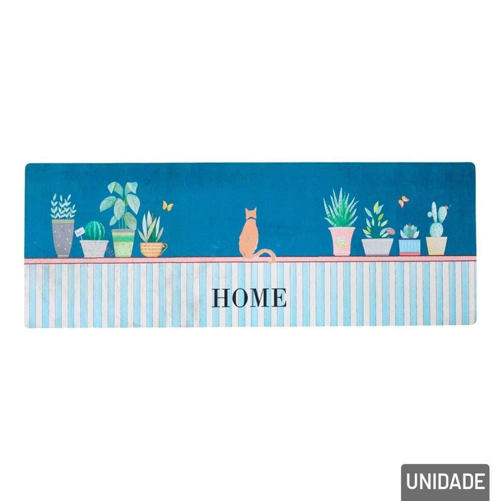 Tapete de PVC Absorvente 120x40cm Estampa Plantas - Tudo em Caixa