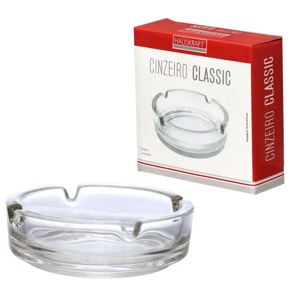 Cinzeiro de Vidro Redondo 11cm Classic - Tudo em Caixa