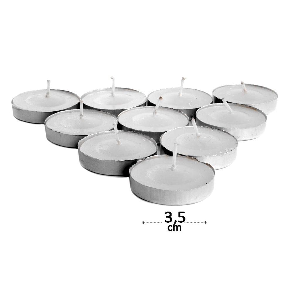 Vela Decorativa 3,5cm 10 Peças Redonda Branca - Tudo em Caixa