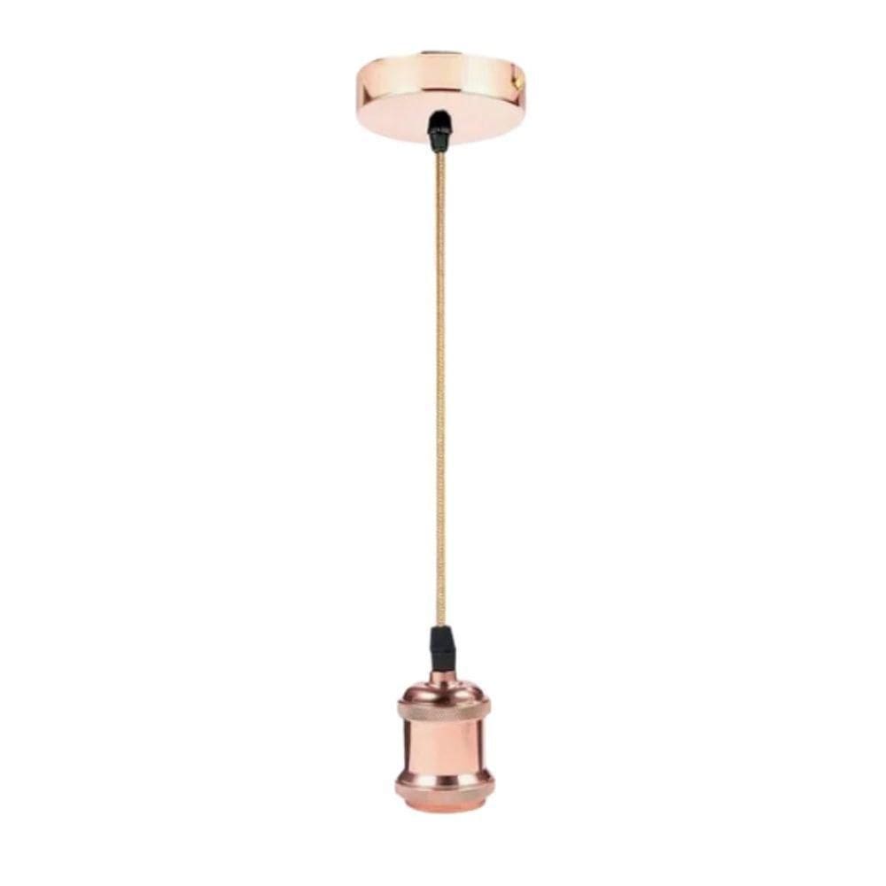 Lustre Pendente Luminaria Vintage Metal Rose