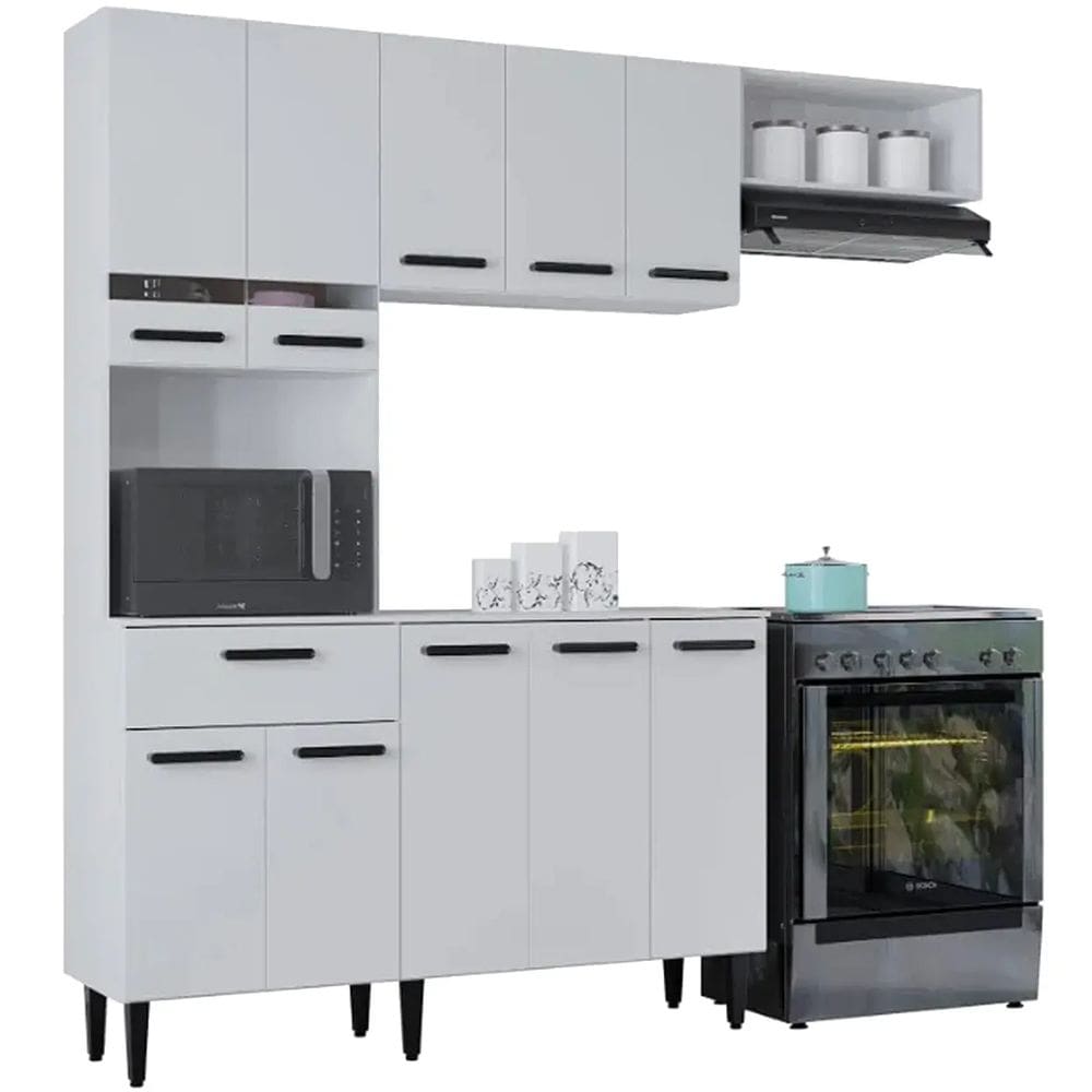Cozinha Dora Completa 4 Peças 10 Portas 1 Gaveta Poquema Cor Branco