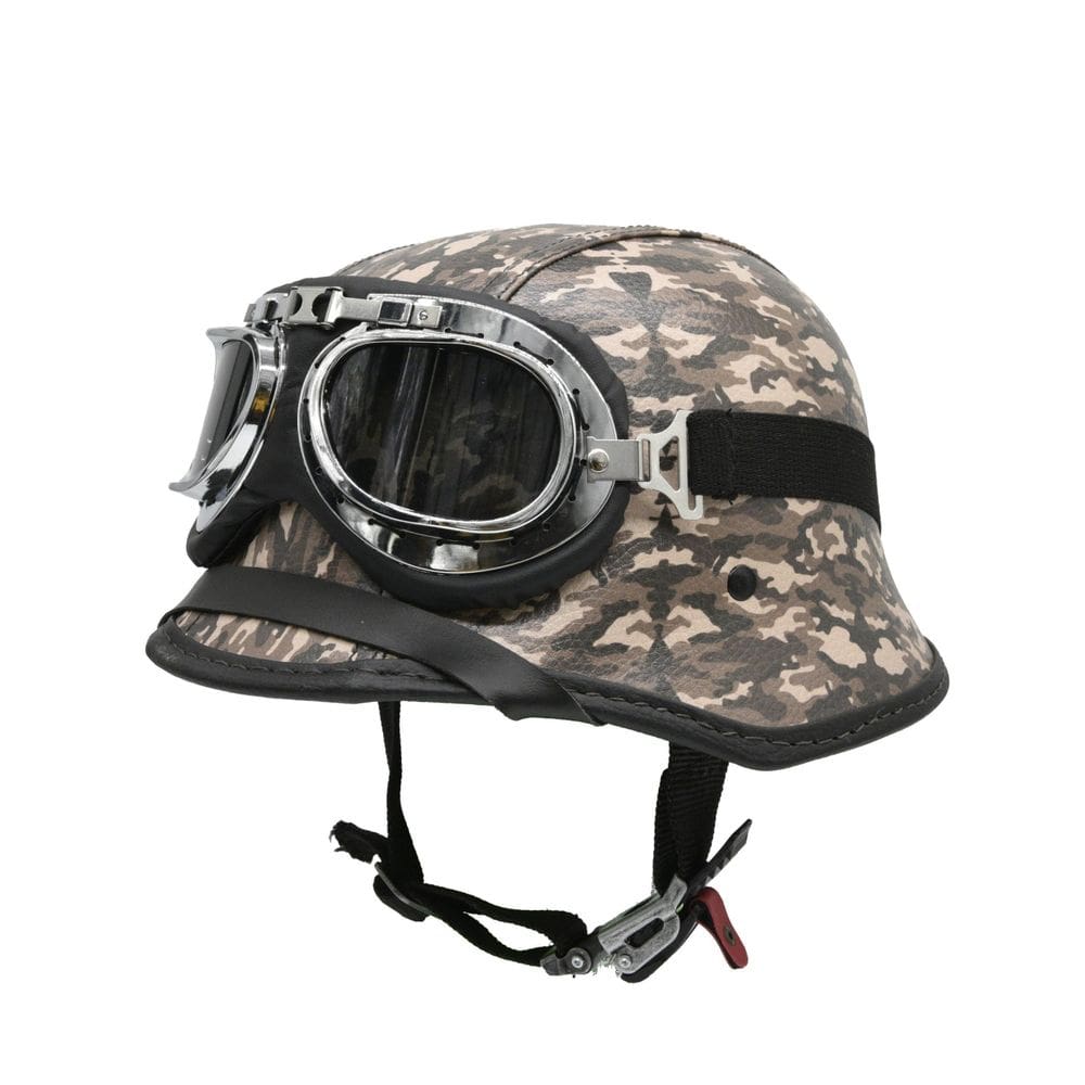 Capacete Bike/Scooter Alemão Camuflado Marrom Fume Gg