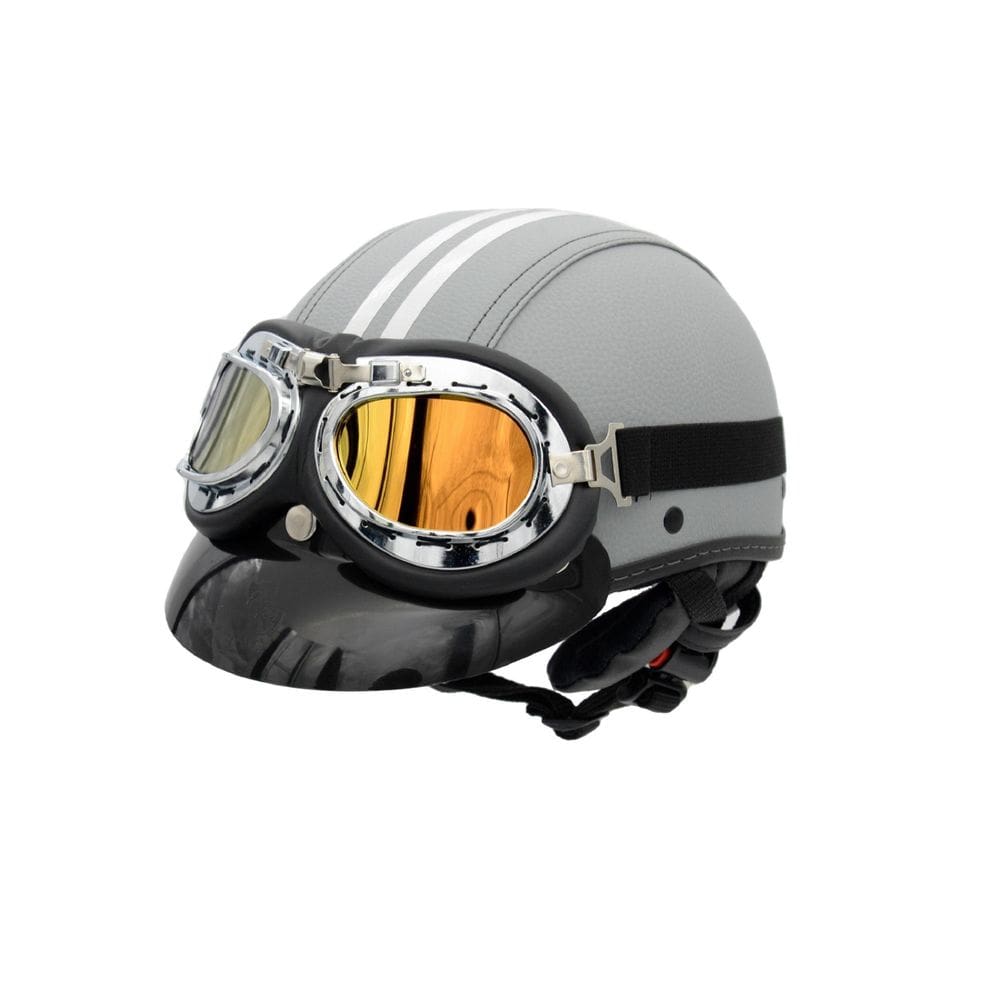 Capacete Bike/Scooter Coquinho Br 101 Cinza Retro Amarelo Pp