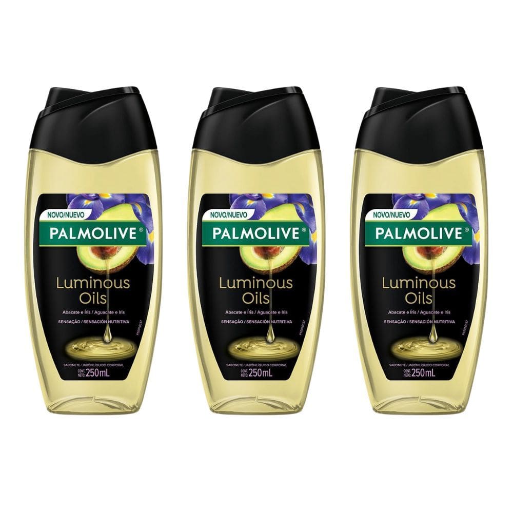 Kit 3 Sabonete Líquido Palmolive Luminous Abacate e Iris 250ml