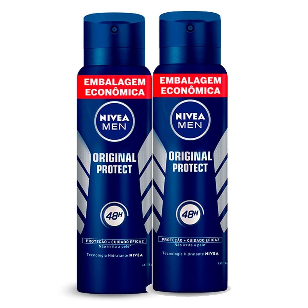 Kit 2 Desodorante Antitranspirante Aerosol Nivea Men Protect 200ml