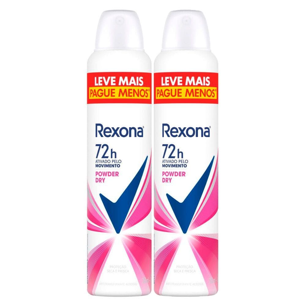 Kit 2 Desodorante Rexona Aerossol Powder 250ml Leve Mais por Menos