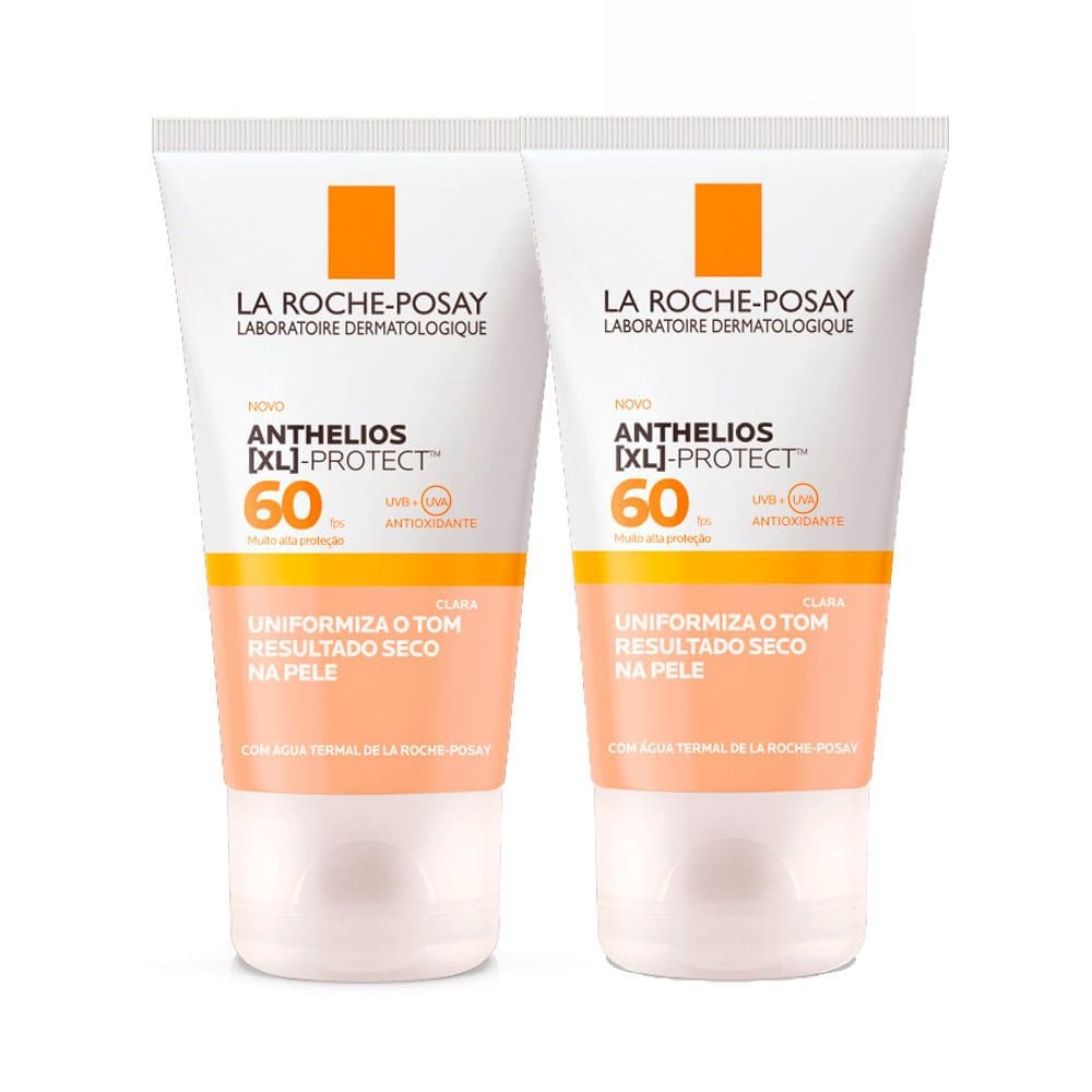 Kit 2 Protetor Solar Facial Anthelios XL-Protect Cor Clara FPS 60 Gel Creme 40g