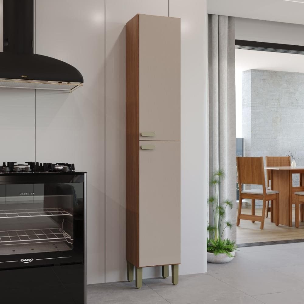 Paneleiro Simples Modulado Fidelitá Mariana 35cm 2 Portas Freijó/Camurça