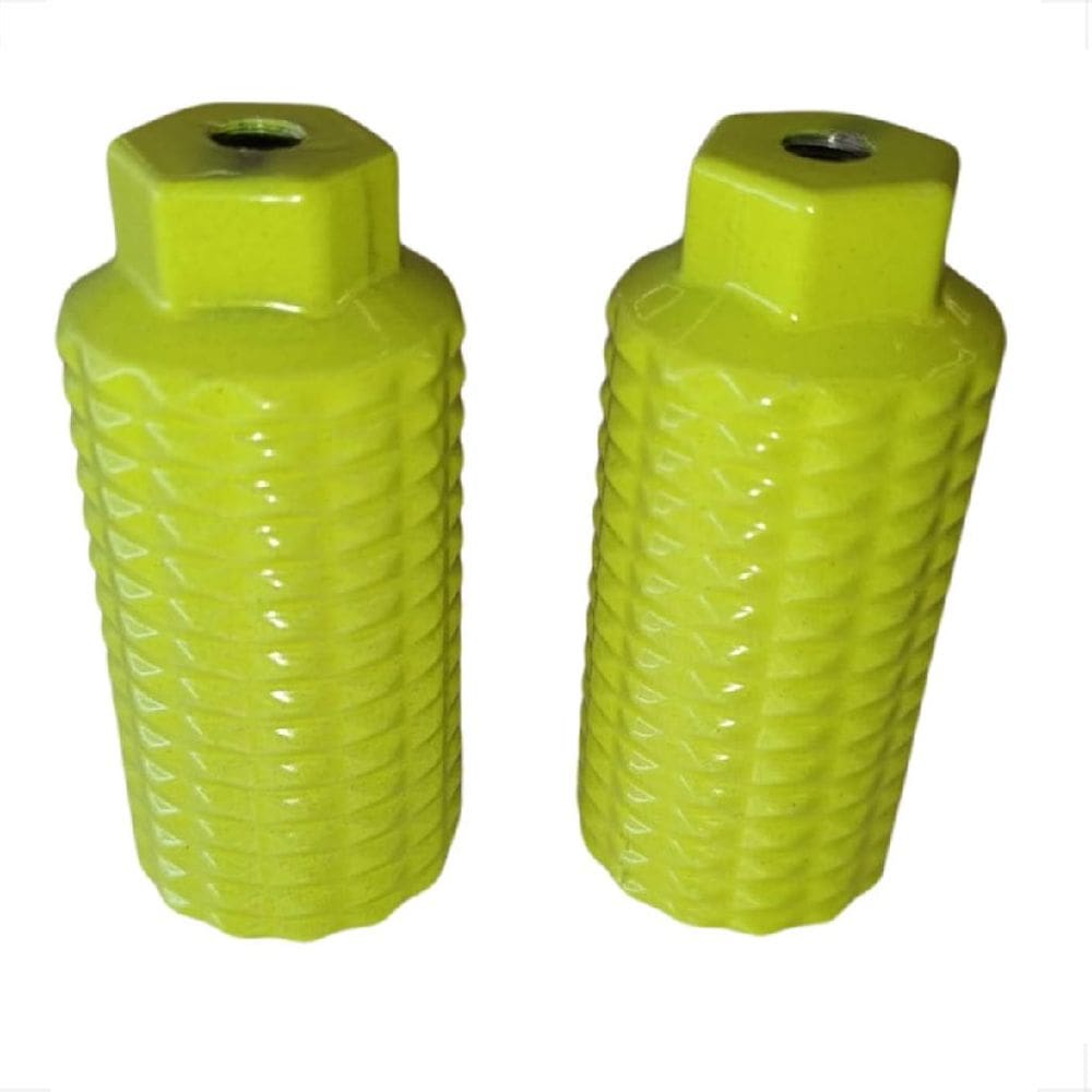 Par Apoio Pedaleira Bmx Pezinho Trolhão Suporte De Pé Aluminio Amarelo Neon Bicicleta Bike